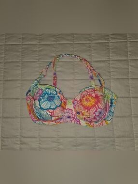 Bleu Rod Beattie-Floral Multi-Color Bikini Top